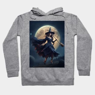 Fancy witch with broom Hoodie